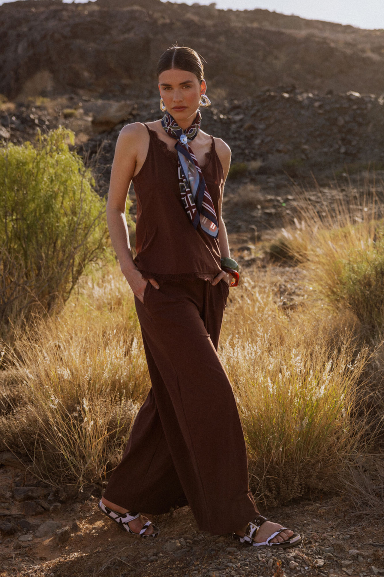 Studio Anneloes Grace Trousers Chestnut, broek in chestnutkleur